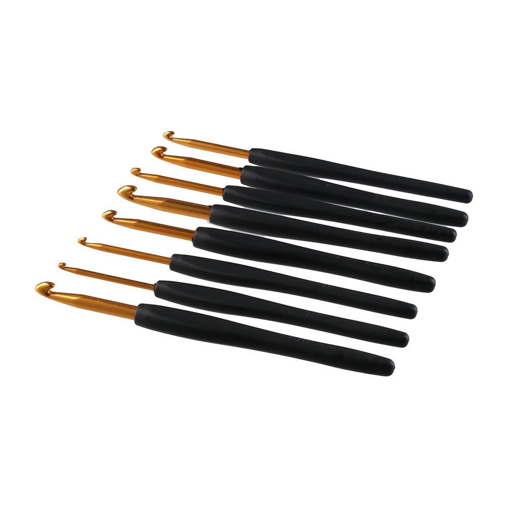 Crochet Hook Set - 8PCS Black Crochet Hooks Set Crochet