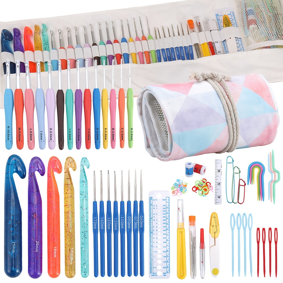 Crochet Hook Set - 118pcs Crochet Hooks Sets, Ergonomic Crochet