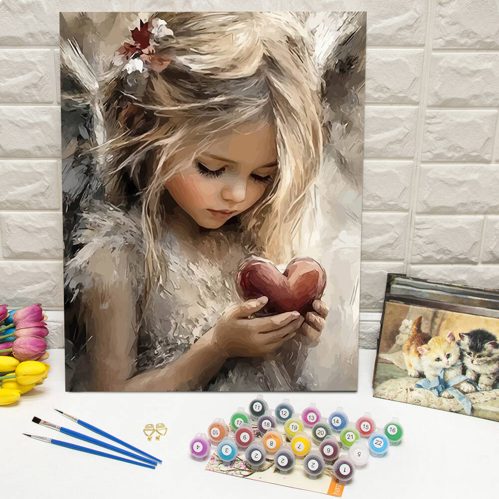 Art Craft Website - Drawing By Numbers Girl Portrait DIY
