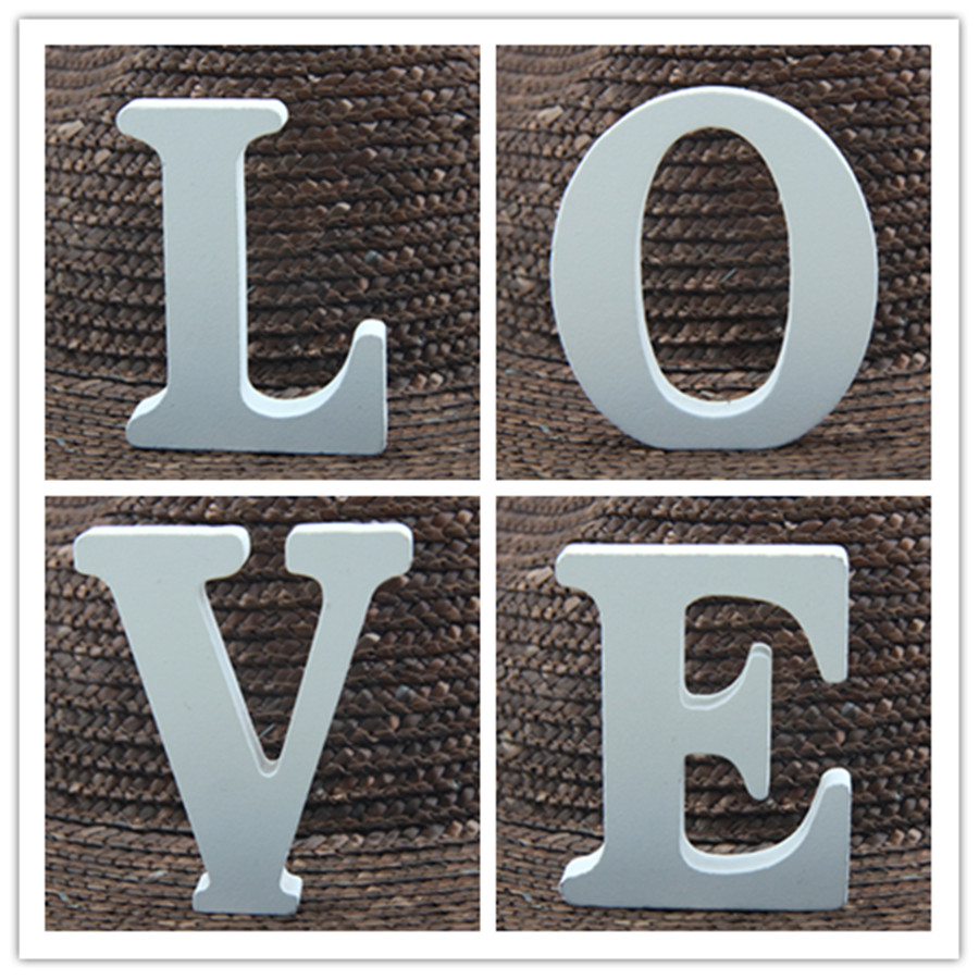 Art Craft Letter A - 1pc 8CM White Wooden Letter English