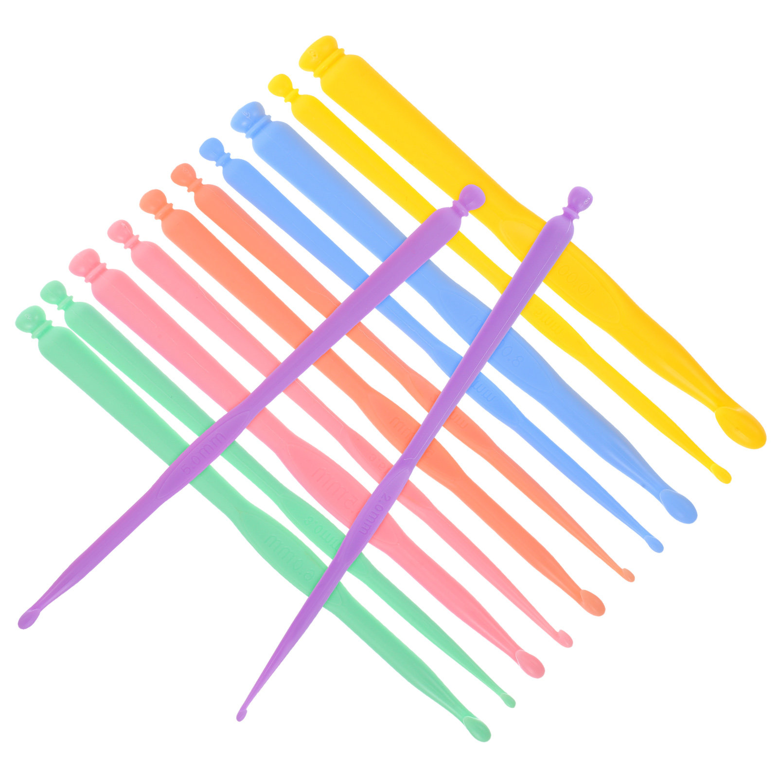 12Pcs Rainbow Plastic Crochet  - огляд і ціна Crochet Hook Set