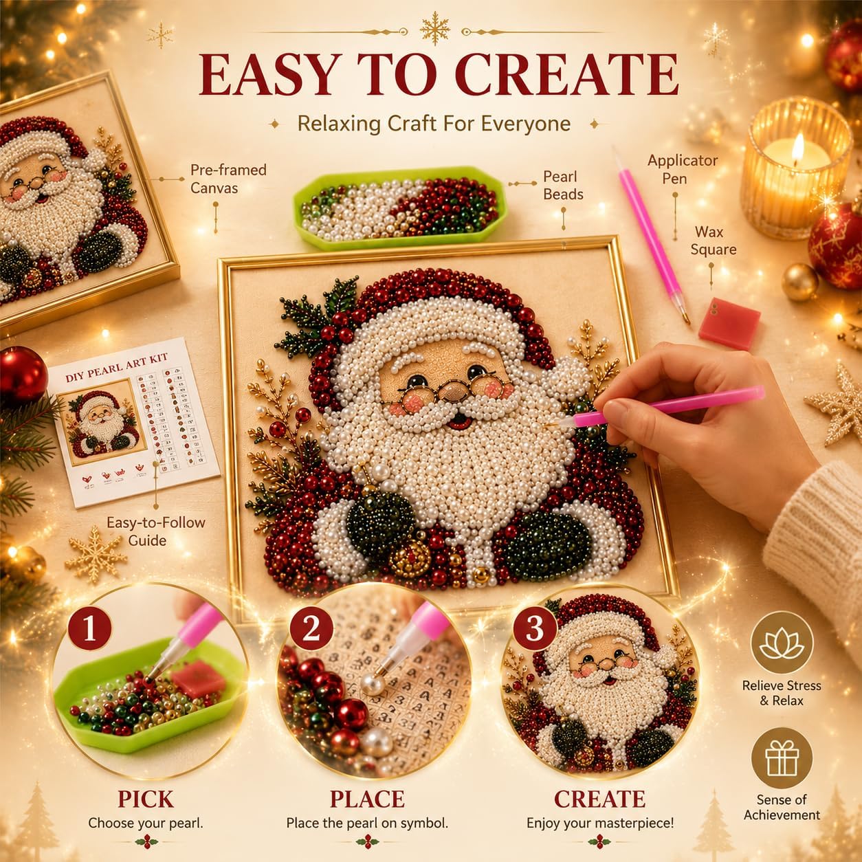DIY Christmas Pearl Diamond Pa - огляд і ціна Art Craft Holiday