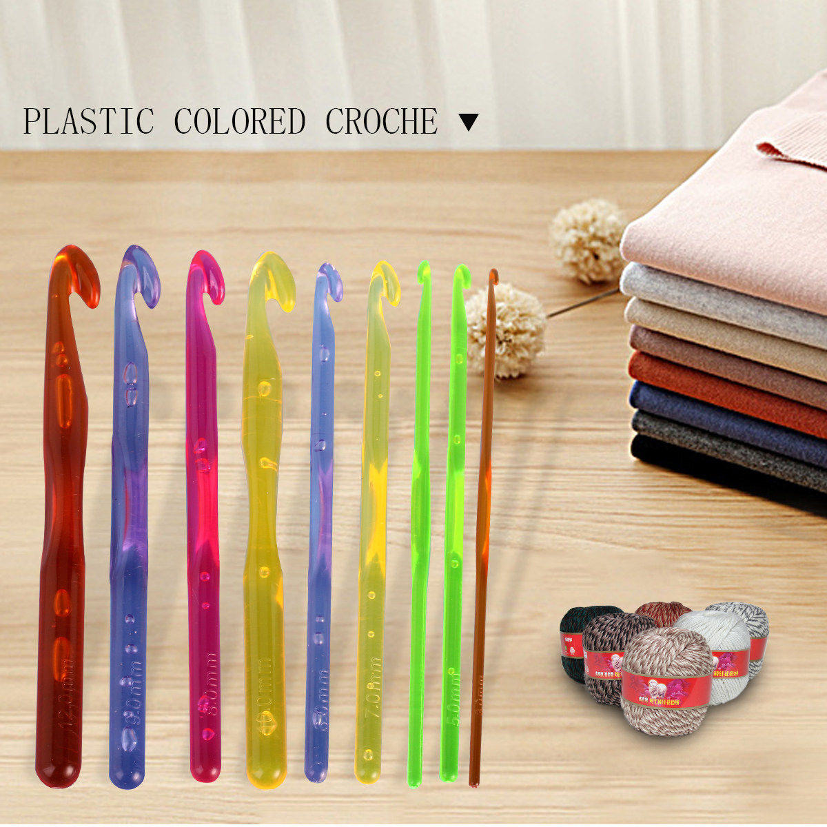 9Pcs Colorful Crochet Hooks Pl - огляд і ціна Crochet Hook Set