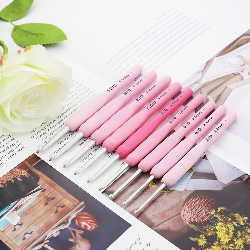 9pcs Silicone Handle Crochet H - огляд і ціна Crochet Hook Set