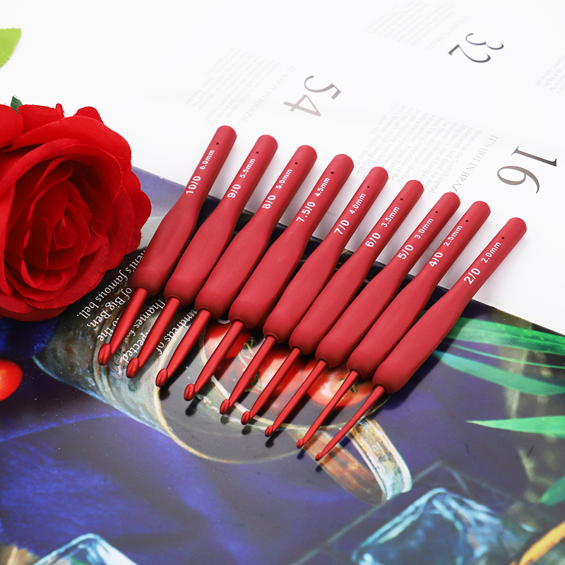 9pcs Silicone Handle Crochet H - огляд і ціна Crochet Hook Set