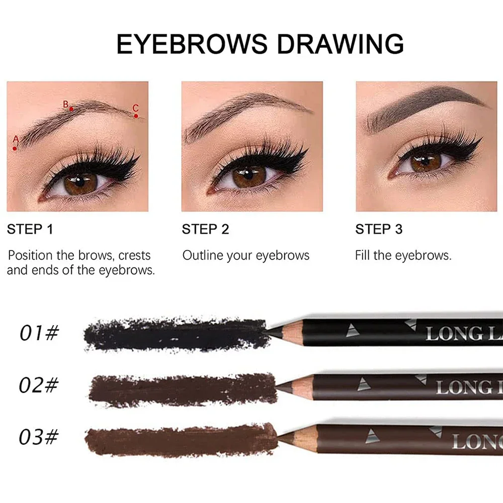 6/12Pcs Eye Brow Pencil Waterp - огляд і ціна Colored Pencil Professional