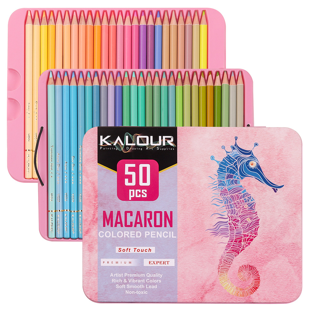 KALOUR 50 color luxury iron bo - огляд і ціна Colored Pencil Professional