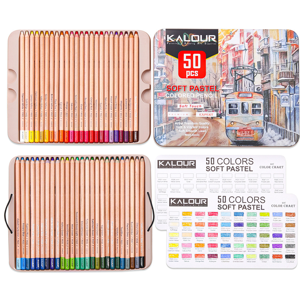 KALOUR 50 color luxury iron bo - огляд і ціна Colored Pencil Professional