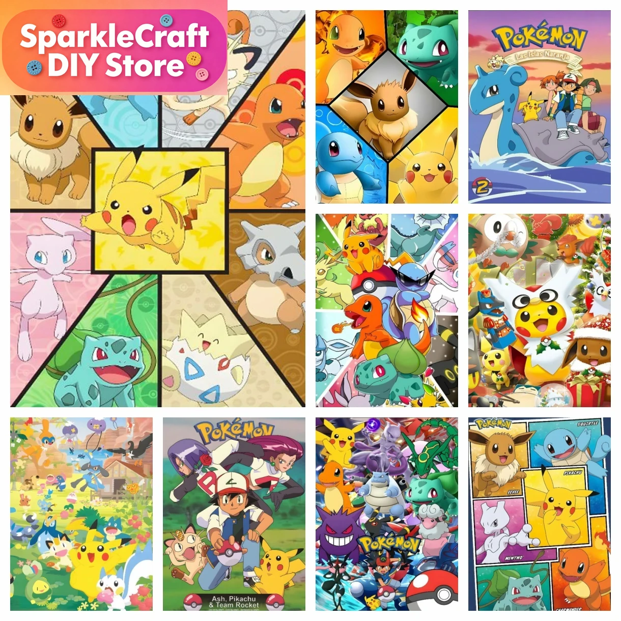 1pc frameless Cartoon Pokemon  - огляд і ціна Art Craft Things