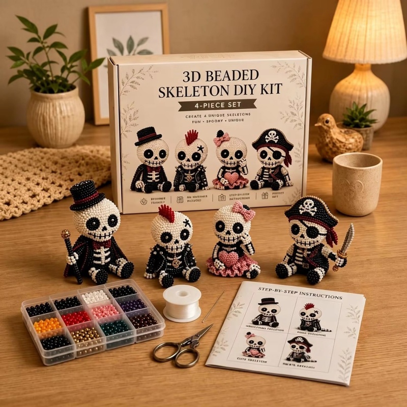 Creative 3d Beaded Skull Diy C - огляд і ціна Art Craft Holiday